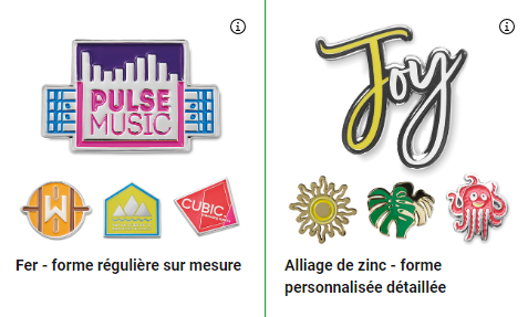 Pin's en métal et marquage émail